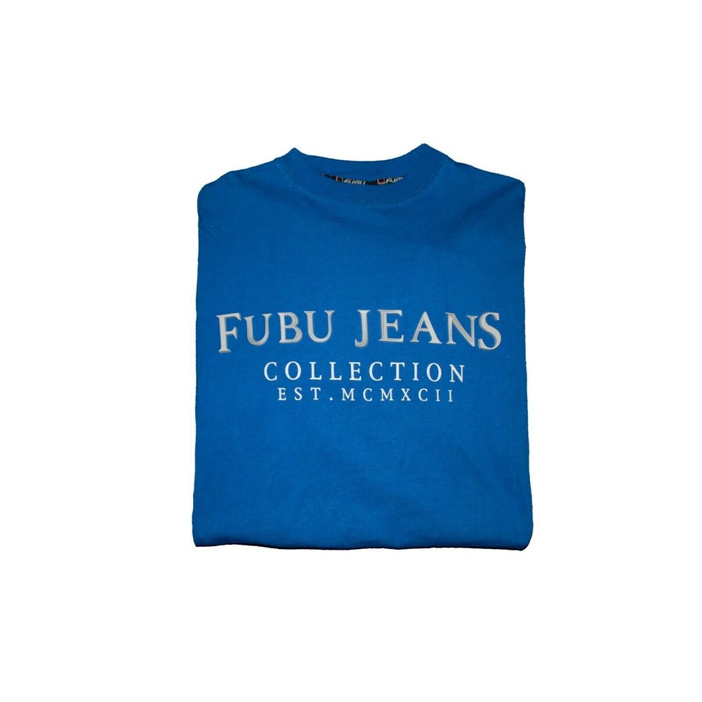 Vintage Blue Heavy Cotton FUBU Jeans XXL with Plastic Lettering